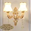 Luminária de Parede para Sala de Estar de Cristal Estilo Europeu Quarto Fundo de Clube Luminária de Parede em Liga de Zinco Luminária Simples Moderna de Cabeceira Luminária de Corredor