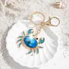 Moda Europea y Americana Nueva Llegada Serie Oceánica Llavero Lujo Creativo Lindo Versátil Cangrejo Llavero Colgante de Bolso