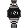 Nuevo reloj electrónico F91 con pantalla táctil LED y tira de acero metálico para mujer, reloj electrónico deportivo de moda nicho, resistente al agua y con LED.