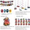 Amazon Mcqueen Carros Decorações de Festa de Aniversário Temáticas Pratos de Papel Copos de Papel Conjunto de Bandeira Banner