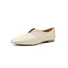 Sapatilhas de Moda de Nicho 1,5cm com Solado Macio e Decote Baixo 2026 Primavera e Outono Novos Sapatos de Couro Planos Slip-On com Bico Quadrado para Mulheres