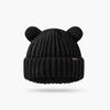 Gorro de Algodón de Invierno con Orejas de Oso, Engrosado para Abrigo, Gorro de Lana Tejido, Versátil, Hace que la Cara Parezca Más Pequeña, Protección para los Oídos, Gorro a Prueba de Frío
