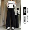 Calça de moletom cinza feminina, novo estilo primavera e outono 2026, calça jogger slim fit para baixinhas, calça de moletom estilo lanterna solta casual americana