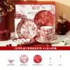 Juego de Vajilla de Cerámica Rosa de Lujo Ligero, Regalo para Eventos de Negocios, Tazones y Platos, Regalo de Inauguración de Casa, Recuerdo de Boda