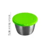 Plato para salsa de acero inoxidable 304 de 70 ml con tapa de silicona sellada, plato para condimentos americano, taza casera para ensalada y salsa de tomate