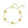Nova Pulseira de Trevo de Quatro Folhas Dourado Escovado Estilo Chinês para Mulheres Design de Nicho Ins Luxo Leve Exquisito Toque de Alta Qualidade Joia de Mão Presente