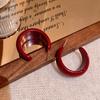Pendientes Ankara Rojos Otoño e Invierno 2025 Pendientes Geométricos Personalizados para Mujer Más Fáciles de Combinar Temperamento Pendientes de Círculo Grande
