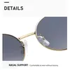 Gafas de Sol Ovaladas con Montura Metálica Pequeña Para Mujer Moda Lujo Lentes Protección UV400 Gafas de Sol Vintage