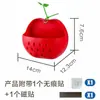 Cesta magnética hueca sin costuras para pared, de dibujos animados, para uso doméstico, caja de almacenamiento de pared con forma de manzana, estante sin taladro