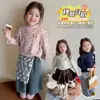 Estilo Coreano Blusa Térmica Infantil Menina Estampa Floral Integral Peça Única Base Fleece Outono/Inverno 2026 Nova Blusa Grossa para Menina