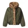 Roupas Vintage 25 Inverno Novo Jaqueta de Montanha com Gola Grande de Pelo para Homens e Mulheres Casual de Alta Qualidade Versátil Casaco de Algodão com Capuz