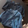 Nueva camisa de mezclilla de manga larga a la moda estilo coreano para mujer 2026, corte holgado, efecto adelgazante, top versátil, prenda exterior casual