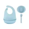 Set de Alimentación Suplementaria para Bebés Babero Tazón Binaural Cuchara Set de Tres Piezas Madre y Bebé Set Combinado de Vajilla Infantil