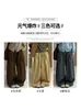 Pantalones Casuales Caqui de Cintura Alta para Mujer Otoño 2026 Nuevos Pantalones de Pierna Cortada Plisados Petites Sueltos Adelgazantes de Pierna Ancha