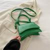 Bolso bandolera de hombro de color liso con textura estilo extranjero 2024 bolso cuadrado pequeño para el día a día este año popular bolso pequeño para el día a día con estampado de cocodrilo para mujer