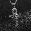 Europeu e Americano Transfronteiriço Mais Vendido Símbolo Egípcio Antigo Cruz Ankh Pingente Personalizado Moda Masculina Colar Joias Atacado
