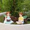 Modelo Novo Transfronteiriço Casal Elfo Micro-Paisagem Resina Ornamentos de Jardinagem DIY Menino e Menina Bebendo Café Artesanato Decorativo