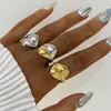 Anillos con un Toque de Lujo Nicho, Empaque de Joyería Estilo Ins de Lujo Ligero, Diseño para Mujer, Joyería Abierta de Oro de 18K, Venta al por Mayor Transfronteriza de Verano