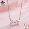Collar Elegante con Lazo Estilo Princesa Aifule Joyería de Plata de Ley S925 Venta al por Mayor para Mujer Chapado en Platino El Más Fácil de Combinar Joyería