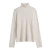 Suéter de punto de lana y alpaca con cuello alto Hengjia JkCable para mujer, Camisa base de manga larga cálida de invierno
