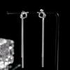 Diseño único estilo frío borla anudada aretes largos elegantes lujo ligero personalidad moda versátil aretes de botón