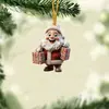 2024 Novo Cruzamento Papai Noel Árvore de Natal Pequeno Pingente Decorações de Natal Pingente Plano de Acrílico