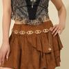 Corrente de cintura de metal de metal feminino europeu e americano com corrente de ferro Moda feminina para todos os jogos Corrente de cintura de metal nu