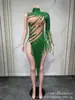 Traje de Rendimiento Brillante con Flecos de Pedrería y Lentejuelas Estilo Europeo y Americano Venta Caliente Transfronteriza Mono Sexy Ajustado Disfraz de Halloween