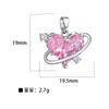 Colgante Individual de Cobre Fundición Microincrustada Estilo Joyería de Lujo Ligero Corazón Oval Incrustado con Gemas de Colores Diamante Completo Accesorios para Collar DIY
