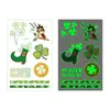 Suministro Transfronterizo Tatuaje Temporal Luminoso para Fiesta Irlandesa Trébol de Cuatro Hojas de San Patricio Tatuaje Temporal Desechable