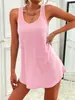 Vestido Regata Feminino Sem Mangas de Verão Transfronteiriço Europeu e Americano Casual Versátil Curto