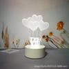 Luminária noturna 3D transfronteiriça para atacado, presente criativo para quarto, luminária de cabeceira LED, brinde para atividades, logotipo da empresa, acrílico.