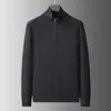 Suéter de Punto para Hombre 2026 Otoño/Invierno Gris Cuello Alto Versión con Cremallera Juvenil Business Casual Para Usar Solo Chaqueta Talla Grande Moderna