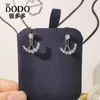 Aretes de Plata Esterlina s925 Aterrizaje Forzoso de Xiu Zhiai Sun Yizhen con Aretes Colgantes de Estrella y Luna Aretes de Temperamento para Dos Usos