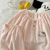 2025 Pijamas Nuevos para Mujer Verano Algodón Nube Manga Corta Pantalones Cortos Dormitorio Dulce Pequeño Aroma Ropa de Casa Conjunto de Dos Piezas