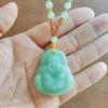 Puesto callejero Turismo en templos Más vendido Estilo étnico Imitación de jade Hetian Cadena de suéter Buda Guanyin Gargantilla Collar largo Venta al por mayor