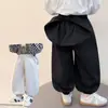 Calça infantil estilo coreano com detalhe de laço grande, nova moda 2026, calça longa casual para meninas pequenas, para usar no outono
