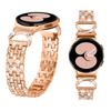 Adecuado para Samsung Galaxy Watch7 Correa de reloj de metal con incrustaciones de diamantes de cinco filas y cinco cuentas de cuerno Watch5/6