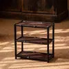 Bambú Púrpura Ciruela ciervo Orquídea de Bambú soporte cálamo soporte micro bonsái mesa de té soporte pequeño antiguo cobertizo de té de bambú soporte de té estante de almacenamiento para juego de té
