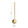 Cuchara de Café de Acero Inoxidable 304 Hogar Creativo Mango Largo Dorado Cuchara Redonda Pequeña Miel Postre Cuchara Mezcladora Cuchara para Taza