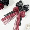 Dulce Estilo Cool Pedrería Carta de Amor Encaje Lazo Horquilla para el Cabello Moda Femenina Distintiva Clip Superior para la Cabeza Accesorios para el Cabello Rojo de Internet