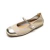 Weiwei Girl 397-1 Sapatos Baixos Franceses Sapatos Femininos de Primavera e Verão com Sapatos Mary Jane Boca Rasa Sola Macia Sapatos Rolo de Ovo
