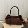 Nova Bolsa de Ombro/Axila Versátil Maillard de Grande Capacidade Simples Casual para o Trabalho Moda Retro Fosca Outono 2025