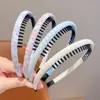Diadema de Tela a Cuadros para Niñas con Dientes para Bebé, Lazo para el Cabello Antideslizante, Diadema Simple para Fijar Mechones Sueltos Infantiles, Nuevo