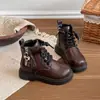Botas Martin versátiles estilo británico retro para niñas, nueva colección otoño/invierno 2026, con cremallera lateral, elegantes botas de cuero para niños, botas de motociclista