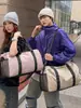 Bolsa de Cosméticos Simples de Cor Pura de Aparência Elegante Estilo Ins Coreano para Casais Leve para Viagens de Curta Distância Bolsa Transversal de Grande Capacidade