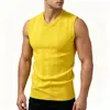 Nuevo chaleco versátil de moda para otoño e invierno para hombre, suéter casual de punto con cuello en V, disponible en tallas grandes y múltiples colores, estilo pullover, sin mangas, perfecto como capa base