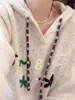 Suéter com capuz em crochê com letras na cor damasco, estilo coreano, para mulheres, adequado para outono e inverno, blusa de tricô solta e casual para pessoas baixinhas
