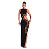 Vestido de verano 2024 para mujer, estilo europeo y americano, sin mangas, sexy, ajustado, con abertura, vestido hueco, venta al por mayor