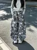 Jeans de pierna ancha con estampado de estrellas para niñas, estilo primavera y otoño, pantalones largos casuales holgados para niños mayores, pantalones de pierna curva de moda para otoño